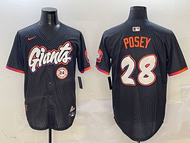 Men San Francisco Giants #28 Posey Black Second generation Joint Name Nike 2025 MLB Jersey style 19->san francisco giants->MLB Jersey